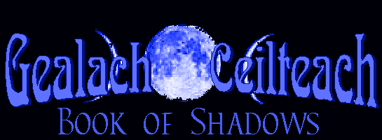 Gealach Ceilteach: Book of Shadows Title